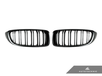 AutoTecknic Dual-Slats Stealth Black Front Grille Set - F32/ F36 4-Series | F80 M3 | F82 M4 - Graveyard Performance