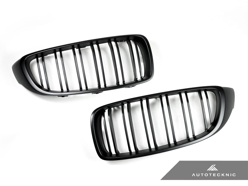 AutoTecknic Dual-Slats Stealth Black Front Grille Set - F32/ F36 4-Series | F80 M3 | F82 M4 - Graveyard Performance