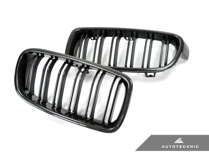 AutoTecknic Dual-Slats Carbon Front Grille Set - F30 3-Series Sedan | F31 3-Series Wagon - Graveyard Performance