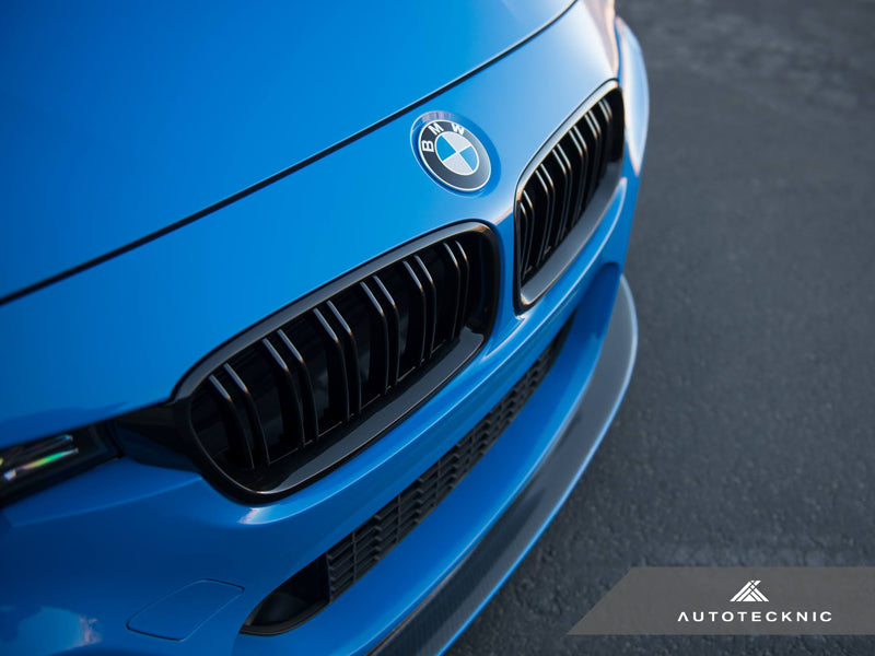 AutoTecknic Dual-Slats Gloss Black Front Grille Set - F30 3-Series - Graveyard Performance