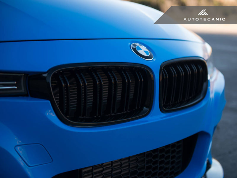 AutoTecknic Dual-Slats Gloss Black Front Grille Set - F30 3-Series - Graveyard Performance