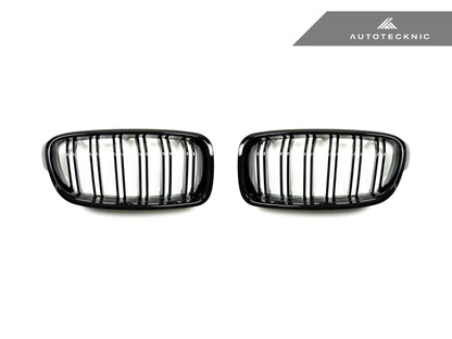 AutoTecknic Dual-Slats Gloss Black Front Grille Set - F30 3-Series - Graveyard Performance