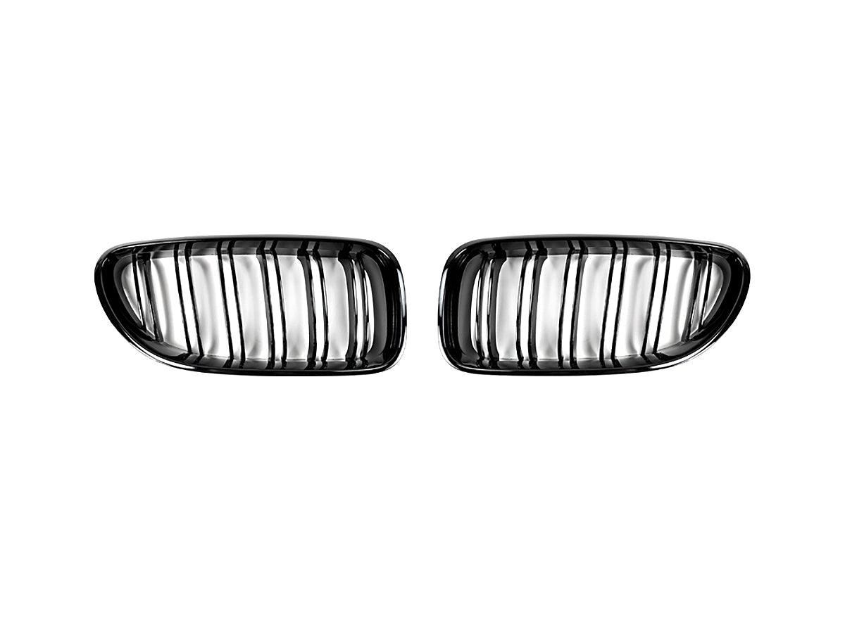 AutoTecknic Dual-Slats Gloss Black Front Grille Set - F06 Gran Coupe / F12 Coupe / F13 Cabrio | 6 Series & M6 - Graveyard Performance