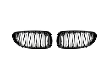AutoTecknic Dual-Slats Gloss Black Front Grille Set - F06 Gran Coupe / F12 Coupe / F13 Cabrio | 6 Series & M6 - Graveyard Performance