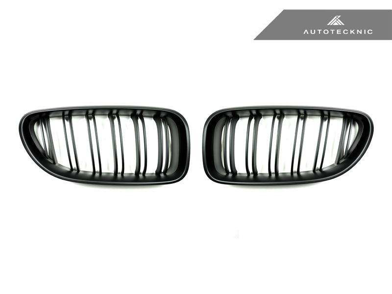 AutoTecknic Dual-Slats Stealth Black Front Grille Set - F06 Gran Coupe/ F12 Coupe/ F13 Cabrio | 6 Series & M6 - Graveyard Performance