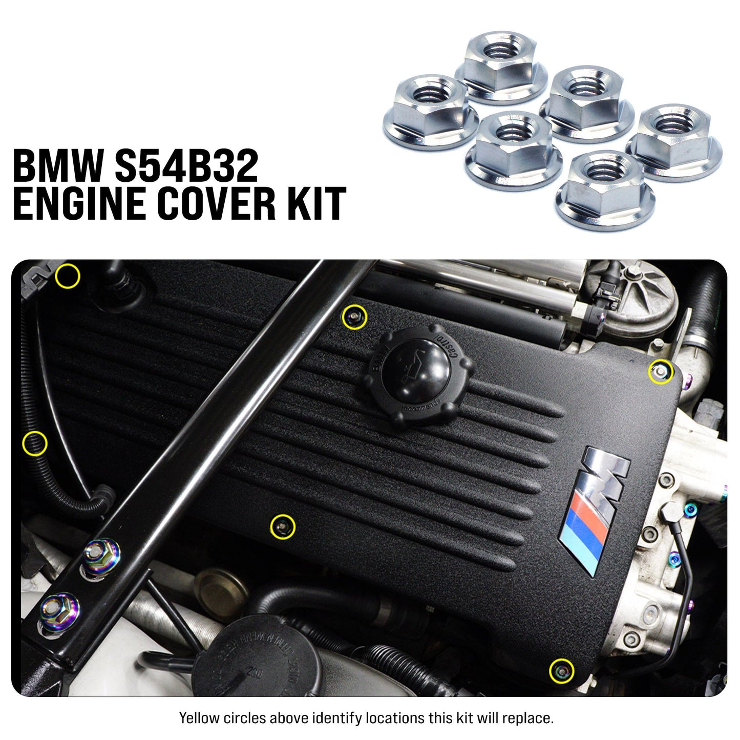 Titanium Hardware Engine Cover Kit - S54B32 Engine - Graveyard Performance