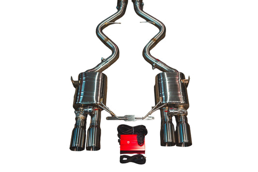 2008-2011 BMW E90,E92 M3 4.0L Axleback T304 Stainless Steel Forged Carbon 3.5 Inch Outlet Tips Valvetronic Designs