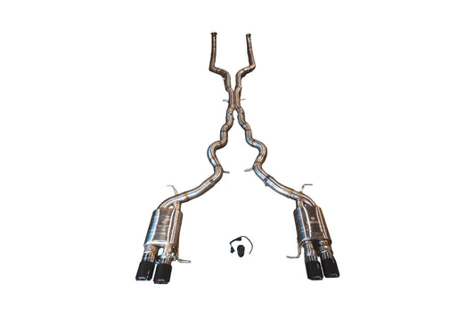 2011-2016 BMW F10 M5 4.4L Catback T304 Stainless Steel Burnt 3.5 Inch Outlet Tips Valvetronic Designs