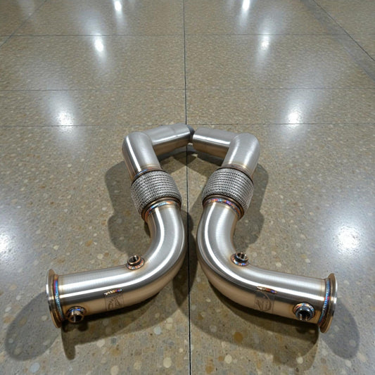 BMW N63/N63TU Catless Race Downpipes - 550i, 650i, 750i, Alpina B6 B7 (Chassis F01 F02 F06 F12 F13 F07 F10) - Graveyard Performance
