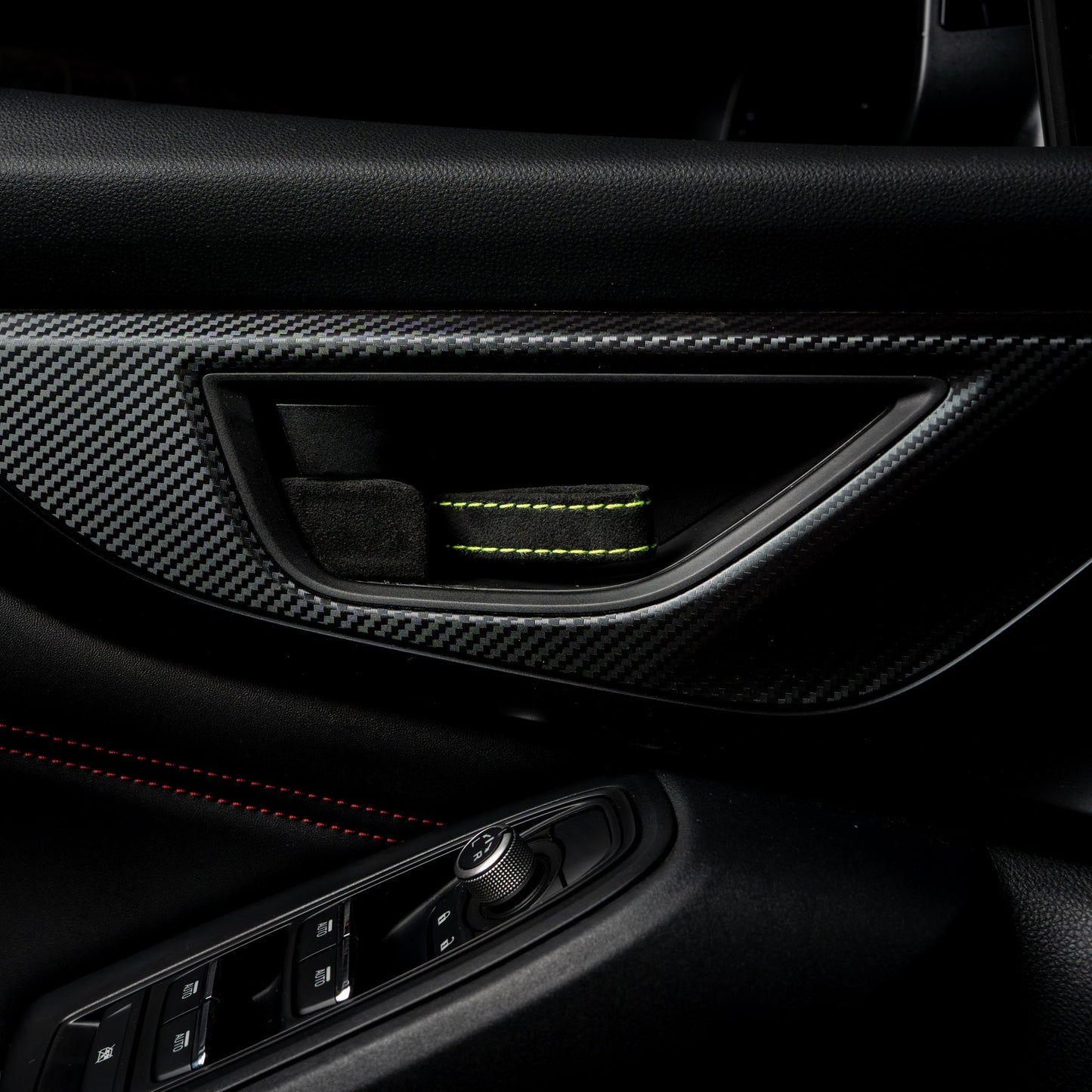 Billetworkz Alcantara Door Pull Strap Kit - Fits Subaru WRX/BRZ/GR86/Ascent (2022+), Crosstrek (2018+) & More - Graveyard Performance
