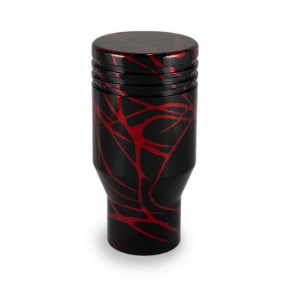 Billetworkz Automatic Shifter - Black w/ Red Splash - Fits Subaru CVT: WRX (15–21), Crosstrek (13–23), Forester (14–18), Impreza (12–23), Legacy/Outback (10–14)