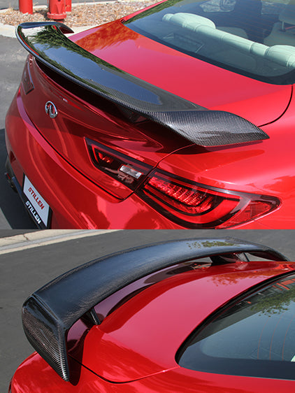 Stillen Infiniti Q60 Rear Spoiler Carbon Fiber For 17-22 Infiniti Q60