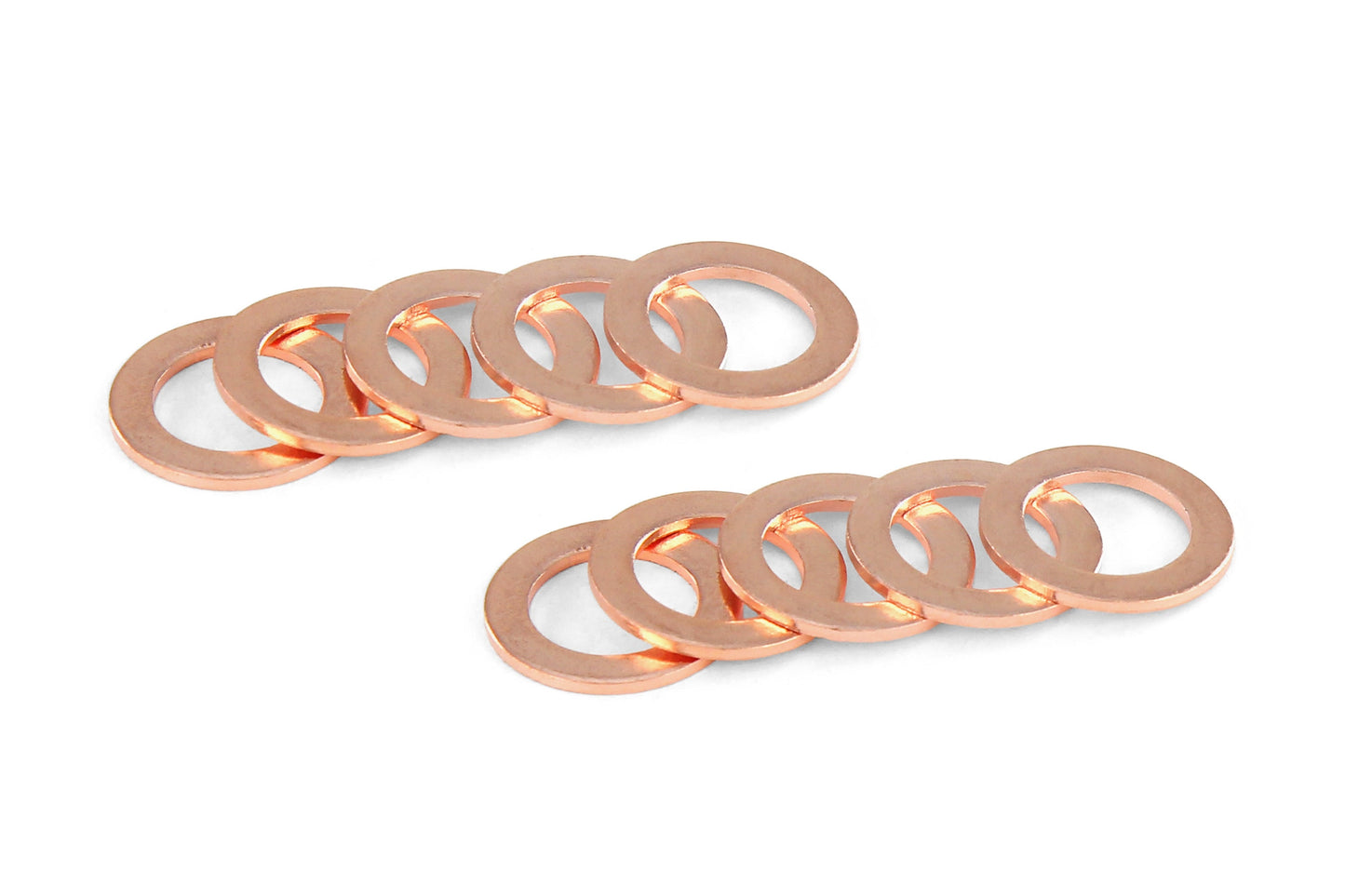 Replacement Copper Washer for HPS Stainless Steel Magnetic Oil Drain Plug Bolt M12 x 1.75 - 10pcs Pack