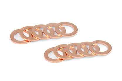 Replacement Copper Washer for HPS Stainless Steel Magnetic Oil Drain Plug Bolt M18 x 1.5 - 10pcs Pack