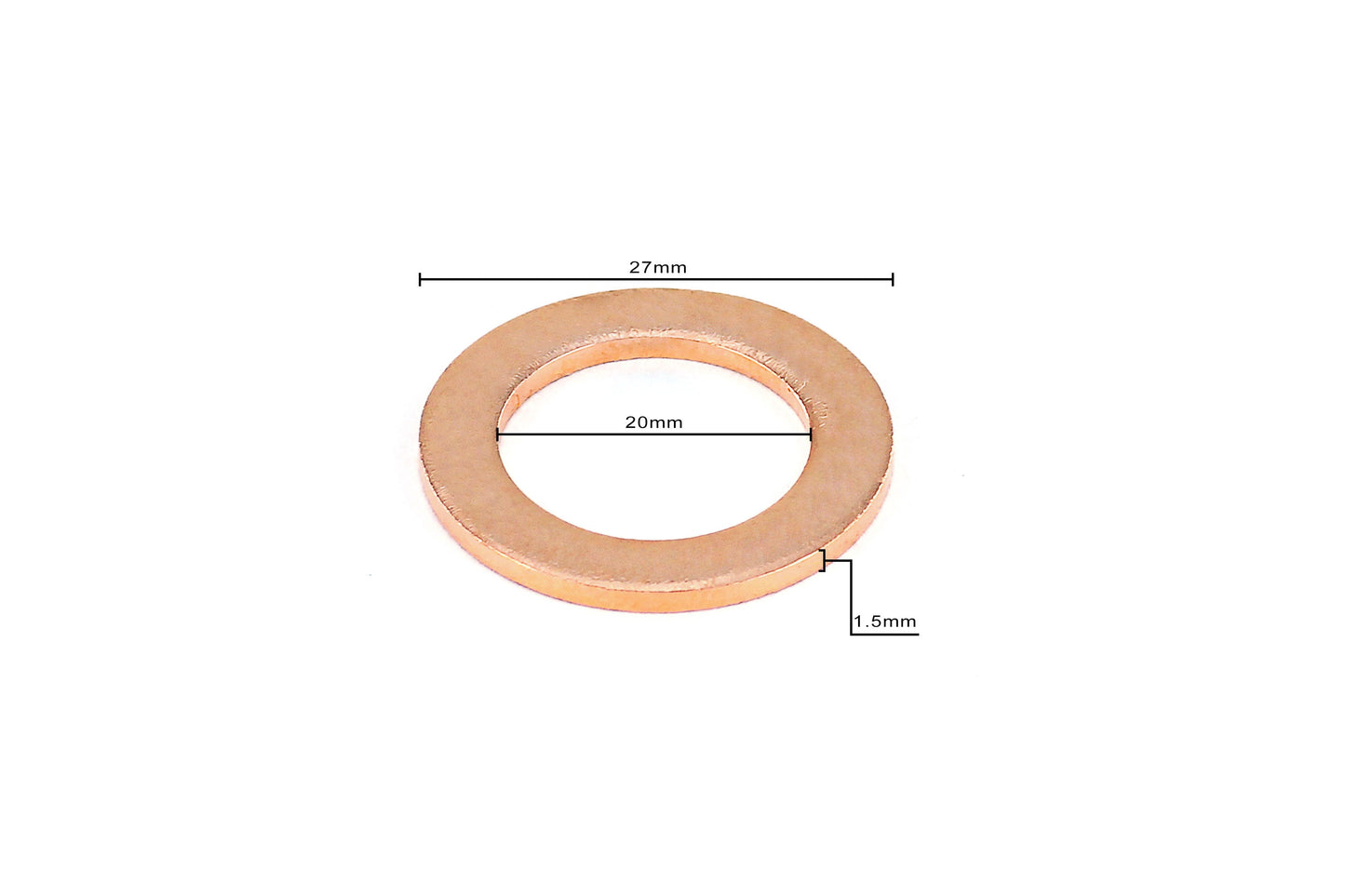 Replacement Copper Washer for HPS Stainless Steel Magnetic Oil Drain Plug Bolt M20 x 1.5 - 5pcs Pack
