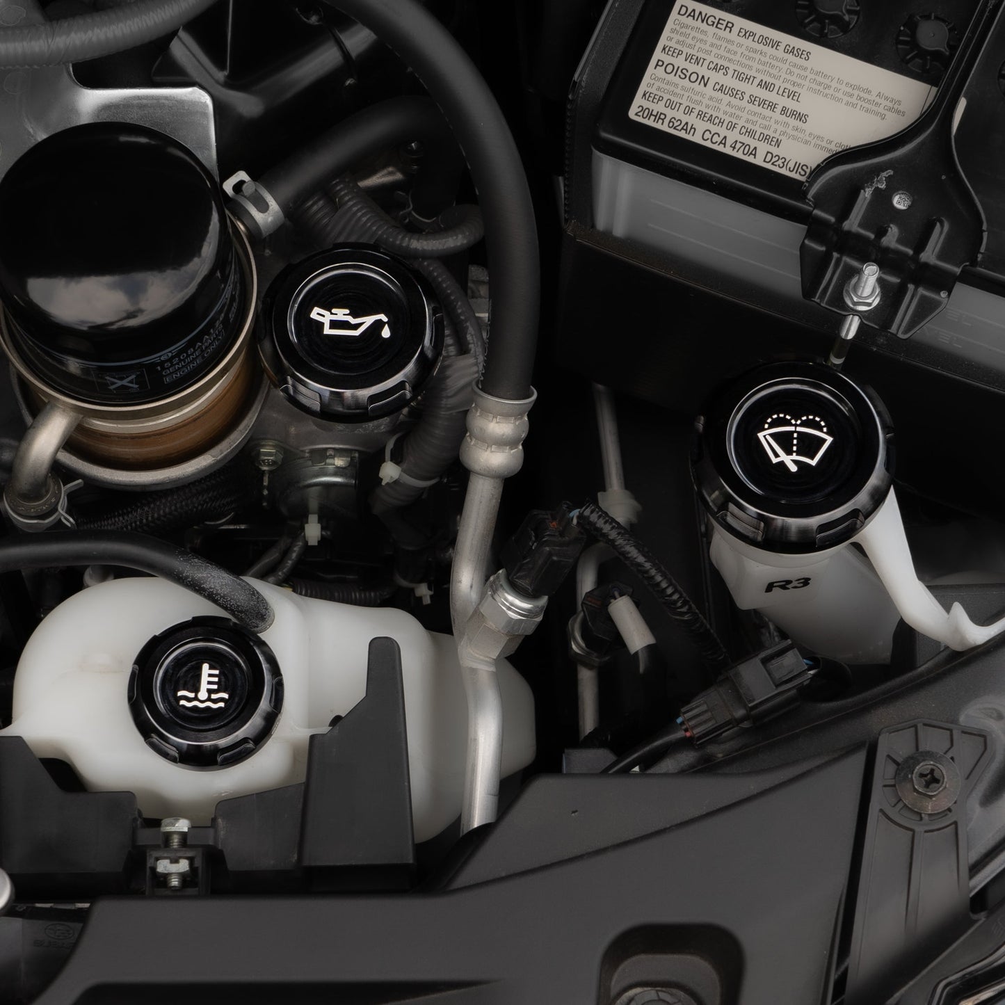 Billetworkz Engine Bay Caps - Subaru Forester XT 2009-2013 - Graveyard Performance