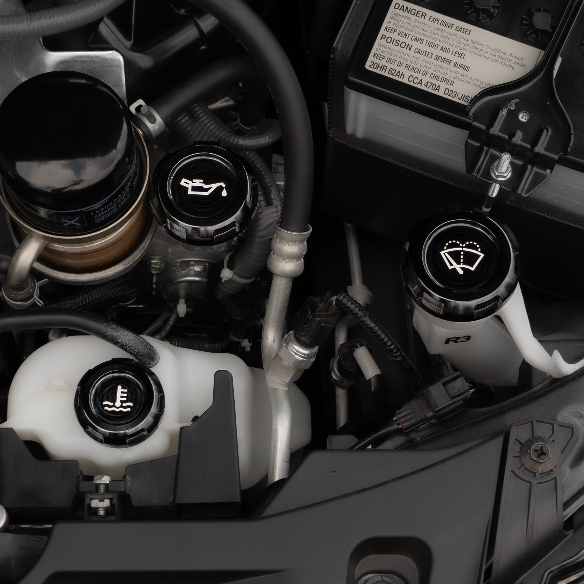 Billetworkz Engine Bay Caps - Subaru Forester XT 2009-2013 - Graveyard Performance