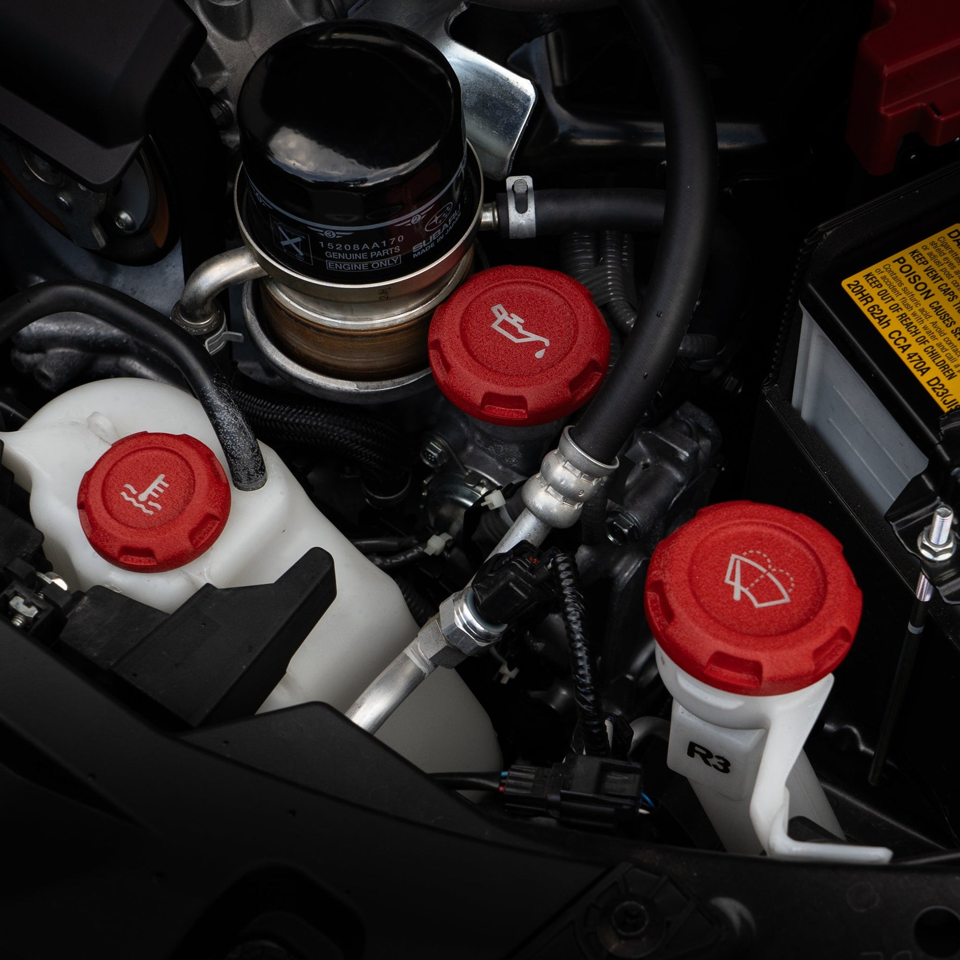 Billetworkz Engine Bay Caps - Subaru Crosstrek 2013+ - Graveyard Performance
