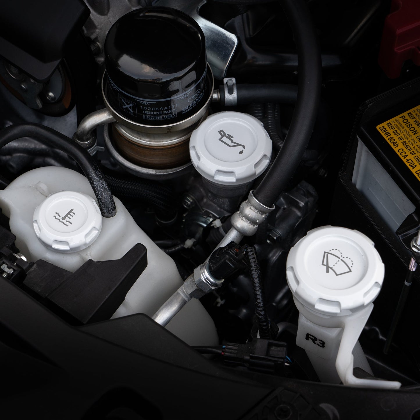 Billetworkz Engine Bay Caps - Subaru Impreza 2012+ - Graveyard Performance