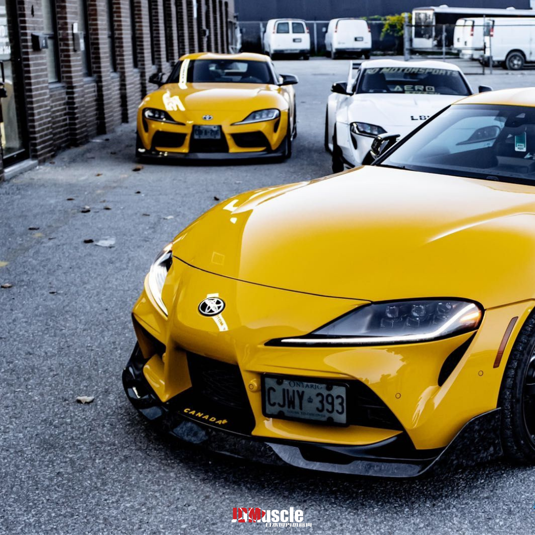 JDMuscle Tanso Carbon Fiber AM Style Front Lip for 2020+ Toyota Supra - Graveyard Performance