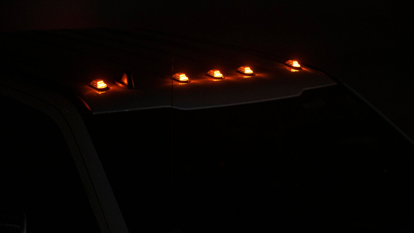 OLM Cab Light Replacement Set (Clear Lens/Amber Light) - 2017-2022 Ford Super Duty F250/F350 - Graveyard Performance