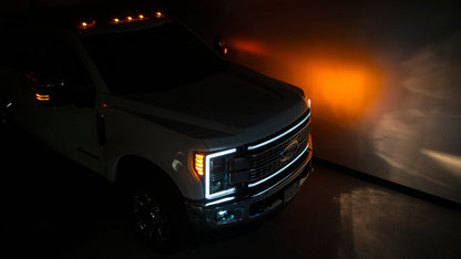 OLM Cab Light Replacement Set (Clear Lens/Amber Light) - 2017-2022 Ford Super Duty F250/F350 - Graveyard Performance