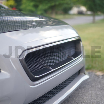JDMuscle Tanso Carbon Fiber / Gloss Black Grille V4 - 15-17 WRX/STI - Graveyard Performance