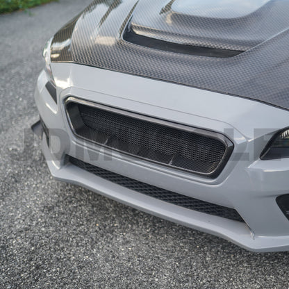 JDMuscle Tanso Carbon Fiber / Gloss Black Grille V4 - 15-17 WRX/STI - Graveyard Performance