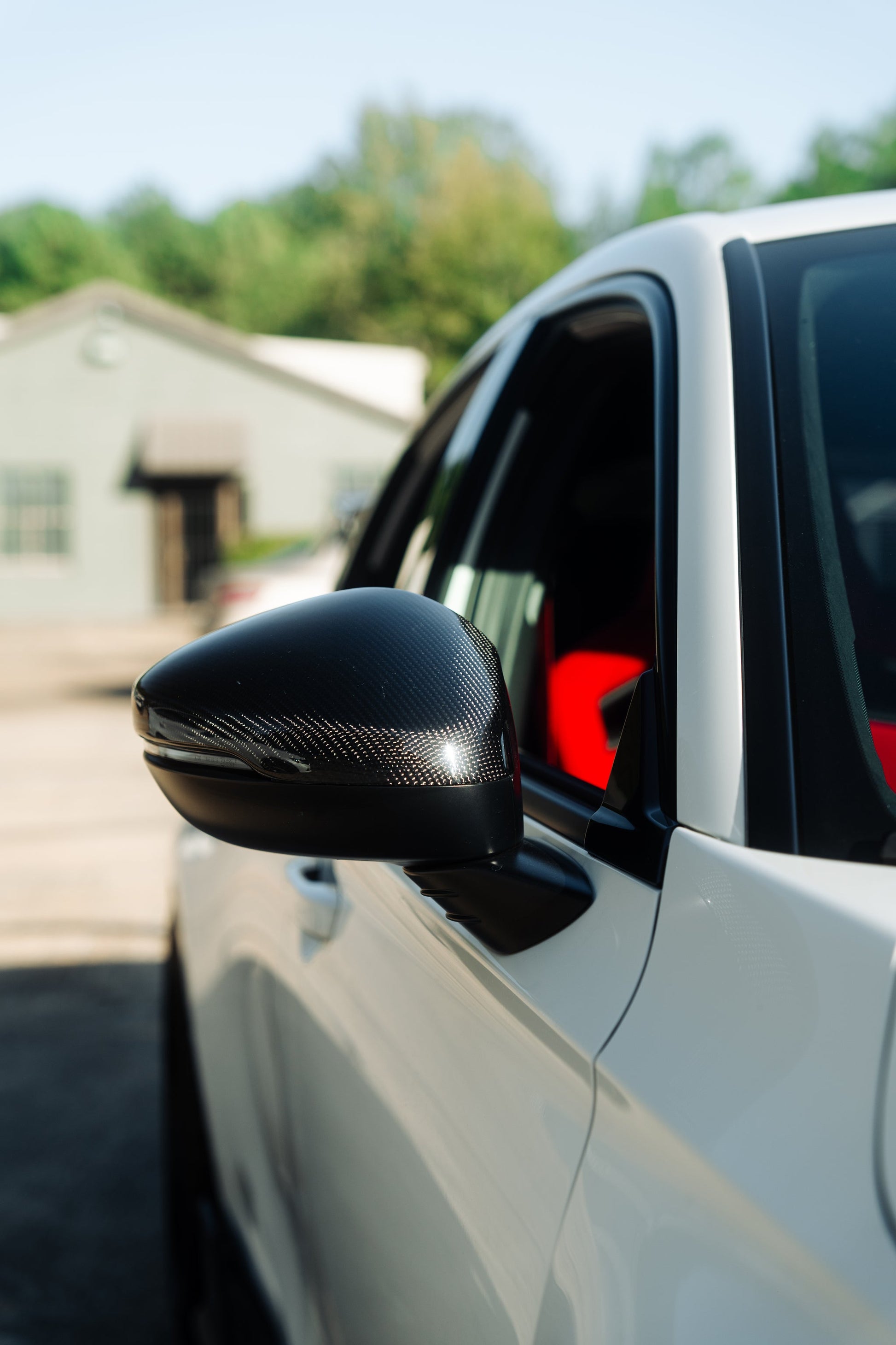 OLM Full Replacement Carbon Fiber Mirror Covers w/Turn Signal - 2022+ Honda Civic / Type R / 2023+ Acura Integra - Graveyard Performance