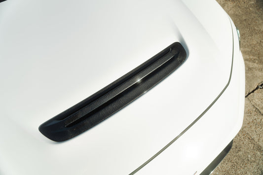 OLM Carbon Fiber Engine Hood Duct Cover - 2023+ Honda Civic Type R - Graveyard Performance