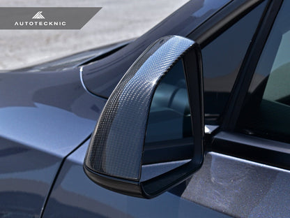 AutoTecknic Dry Carbon Fiber Mirror Covers - Tesla Model Y - Graveyard Performance