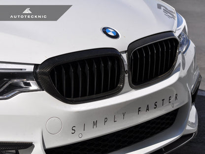 AutoTecknic Dry Carbon Fiber Front Grille Covers - G30 5-Series - Graveyard Performance