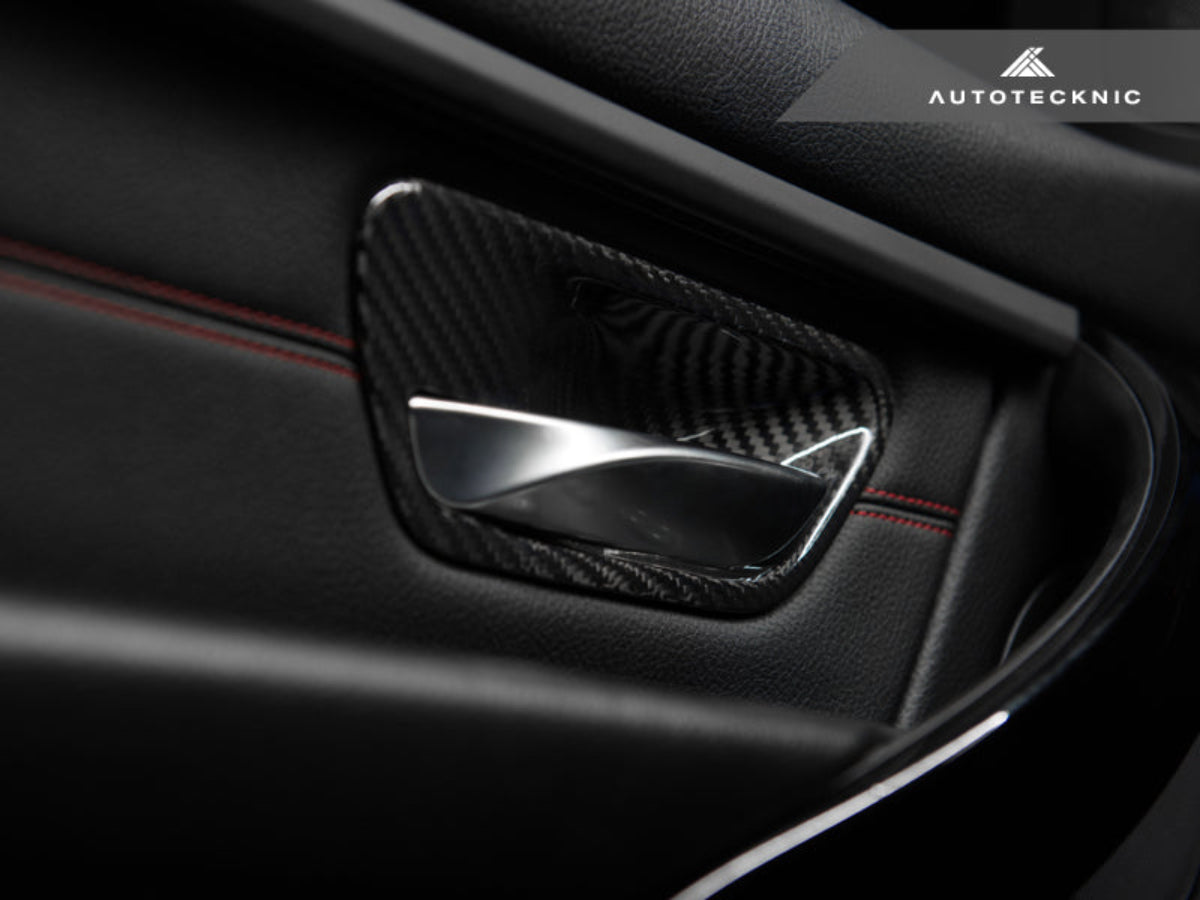 AutoTecknic Dry Carbon Interior Door Handle Trim Set - BMW F-Chassis - Graveyard Performance
