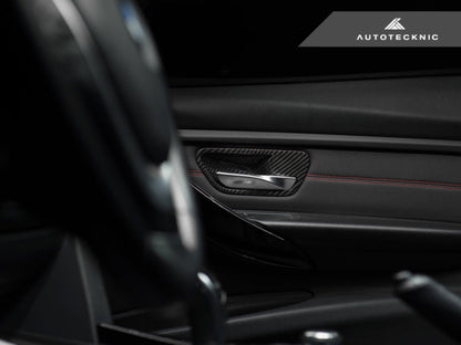 AutoTecknic Dry Carbon Interior Door Handle Trim Set - BMW F-Chassis - Graveyard Performance
