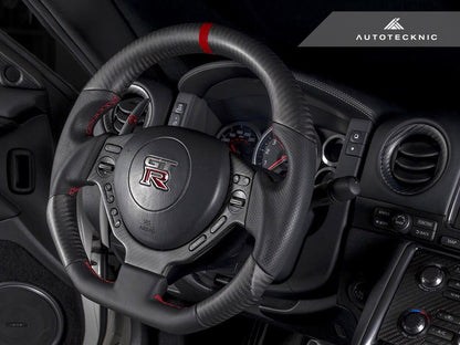 AutoTecknic Dry Carbon Fiber Steering Wheel Trim - Nissan R35 GTR