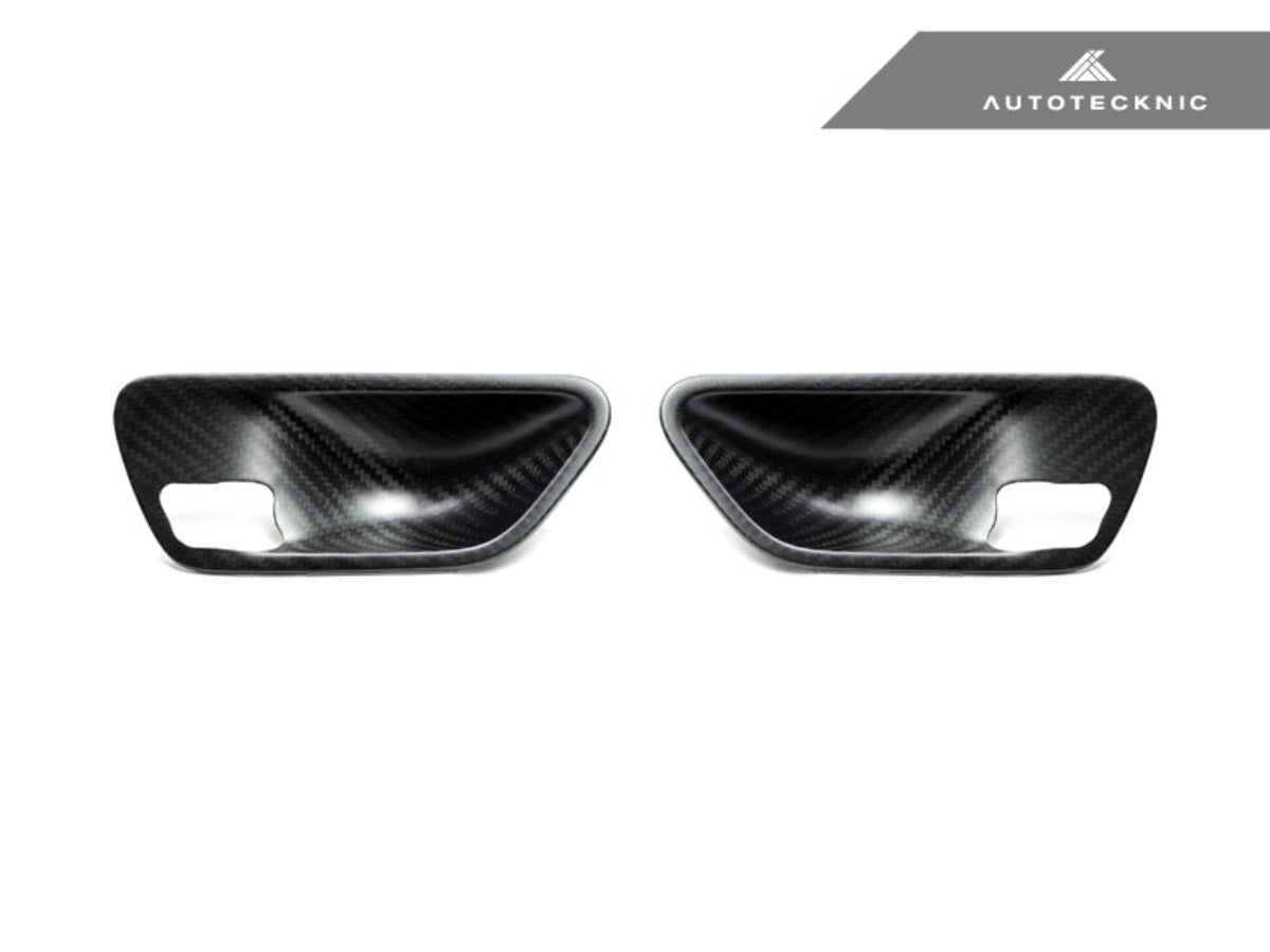 AutoTecknic Dry Carbon Interior Door Handle Trim Set - BMW F-Chassis - Graveyard Performance
