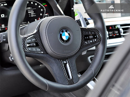 AutoTecknic Carbon Alcantara Steering Wheel Trim - G8X M2 / M3 / M4