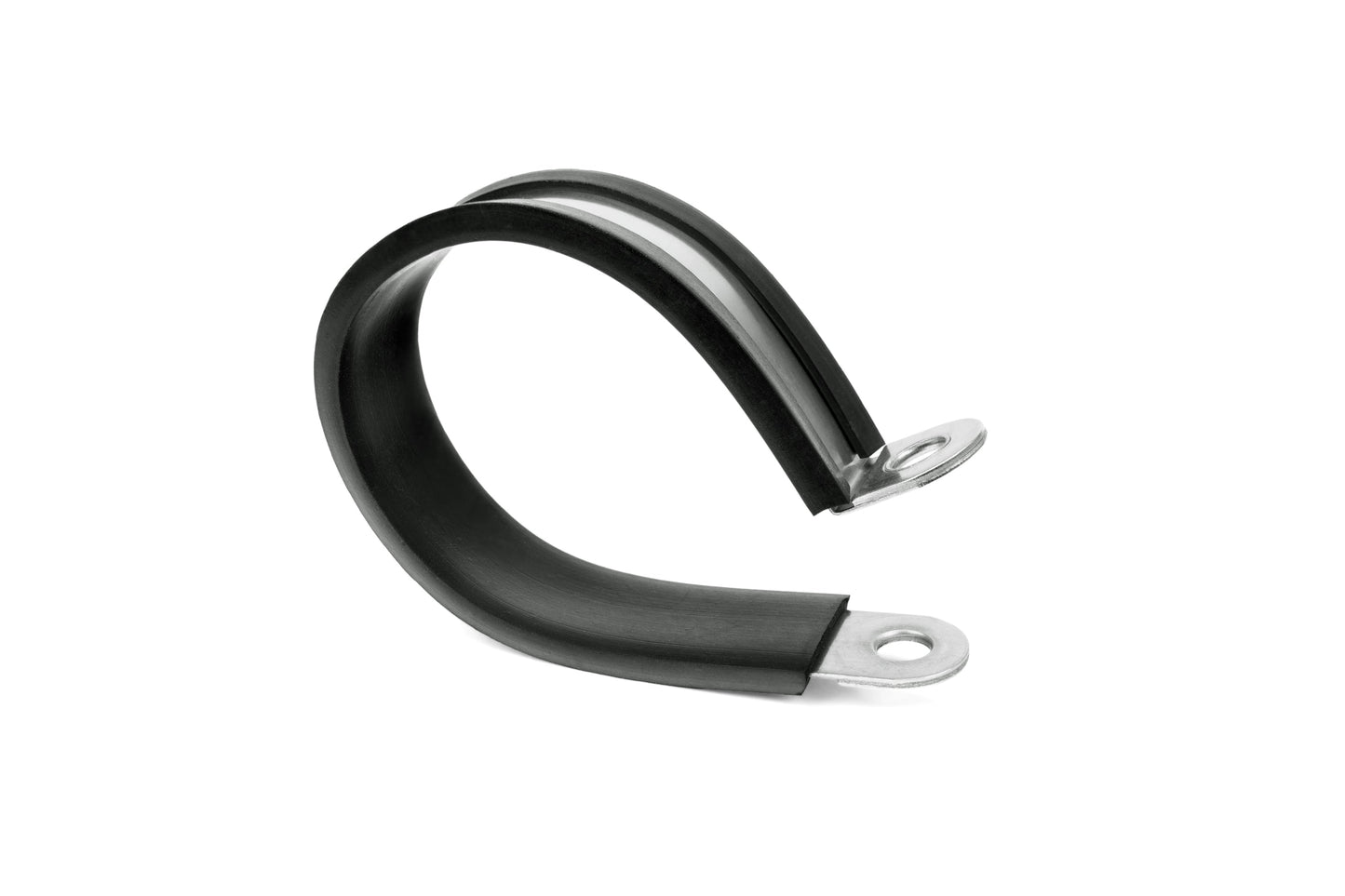 HPS 1-1/4" (32mm) ID Stainless Steel Cushion Loop Clamp (10pcs Pack) for Tube, Wire and Hose, Black Rubber EPDM