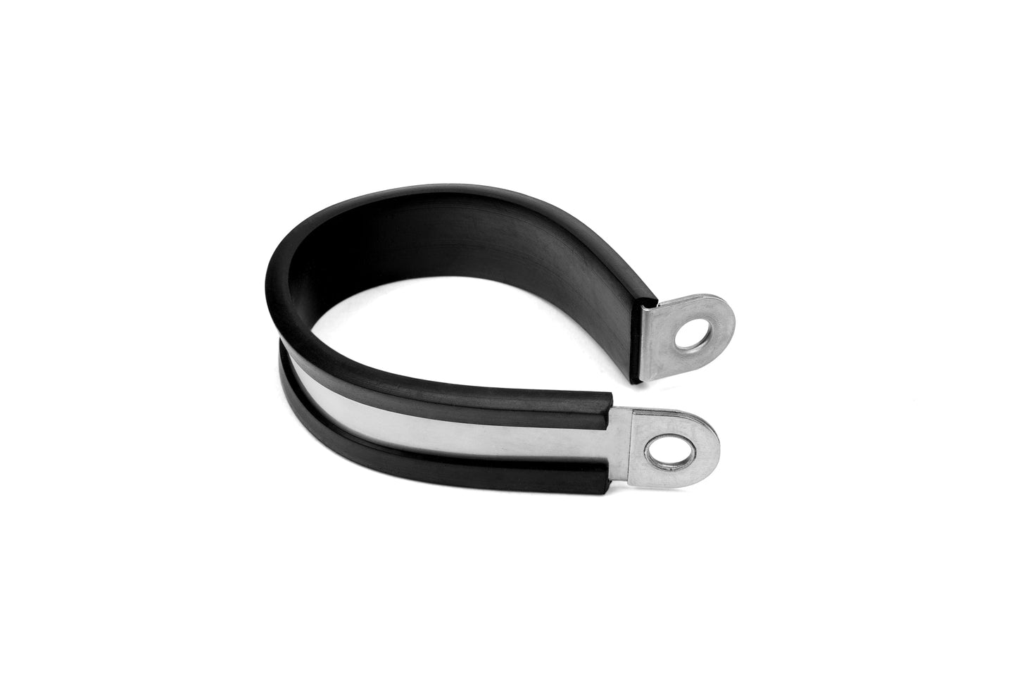 HPS 1-5/8" (41mm) ID Stainless Steel Cushion Loop Clamp (10pcs Pack) for Tube, Wire and Hose, Black Rubber EPDM