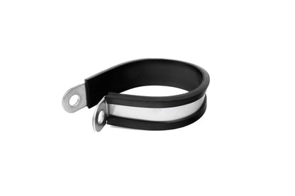 HPS 1-3/4" (45mm) ID Stainless Steel Cushion Loop Clamp for Tube, Wire and Hose, Black Rubber EPDM