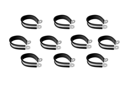 HPS 1-1/2 inch 38mm ID Stainless Steel Cushion Loop Clamp 10pcs Pack for Tube Wire and Hose Black Rubber EPDM