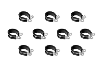 HPS 13/16 inch 21mm ID Stainless Steel Cushion Loop Clamp 10pcs Pack for Tube Wire and Hose Black Rubber EPDM