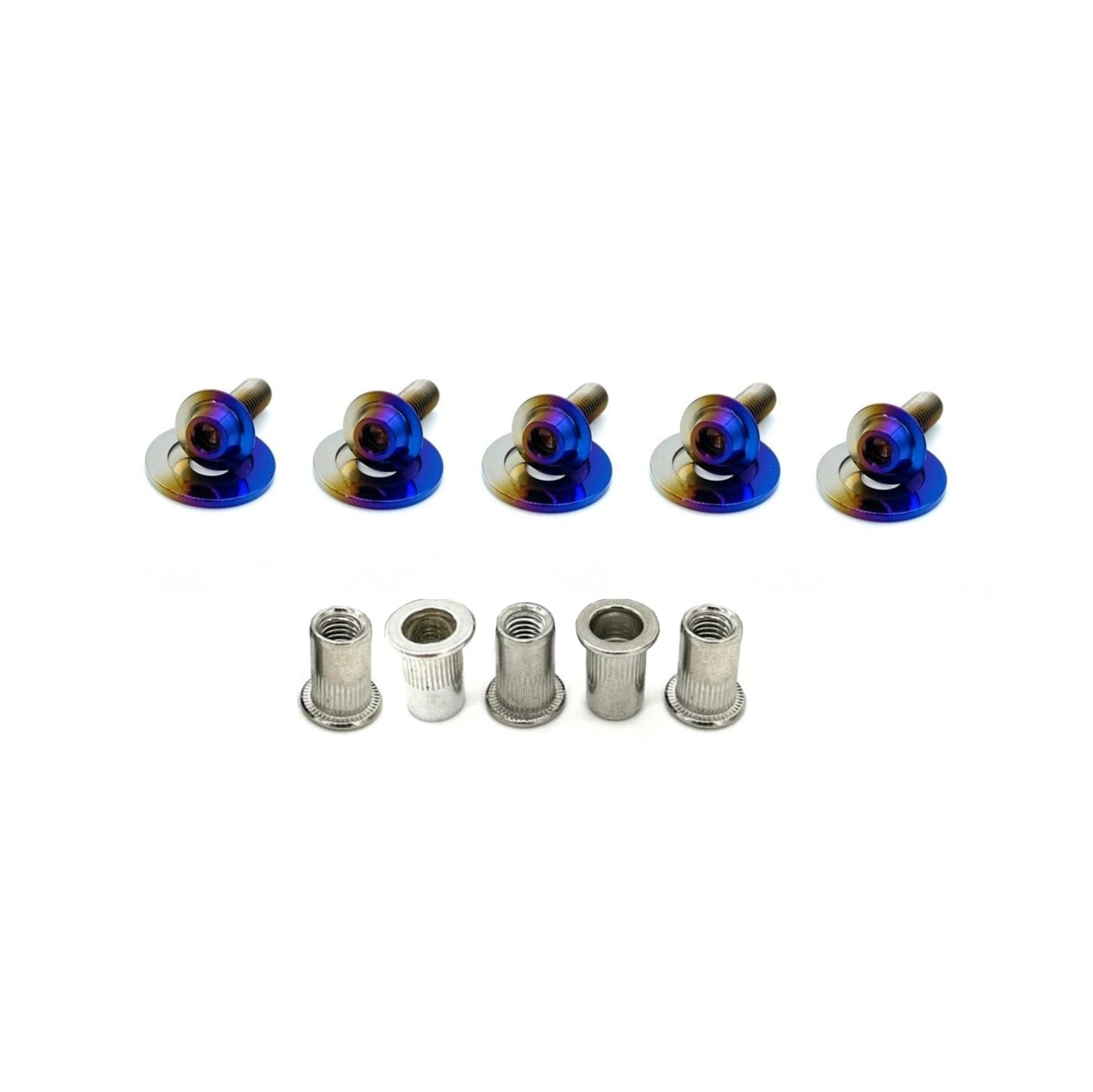 JDC Titanium Radiator Shroud Plastic Clip Replacement Kit (Evo X) - Graveyard Performance