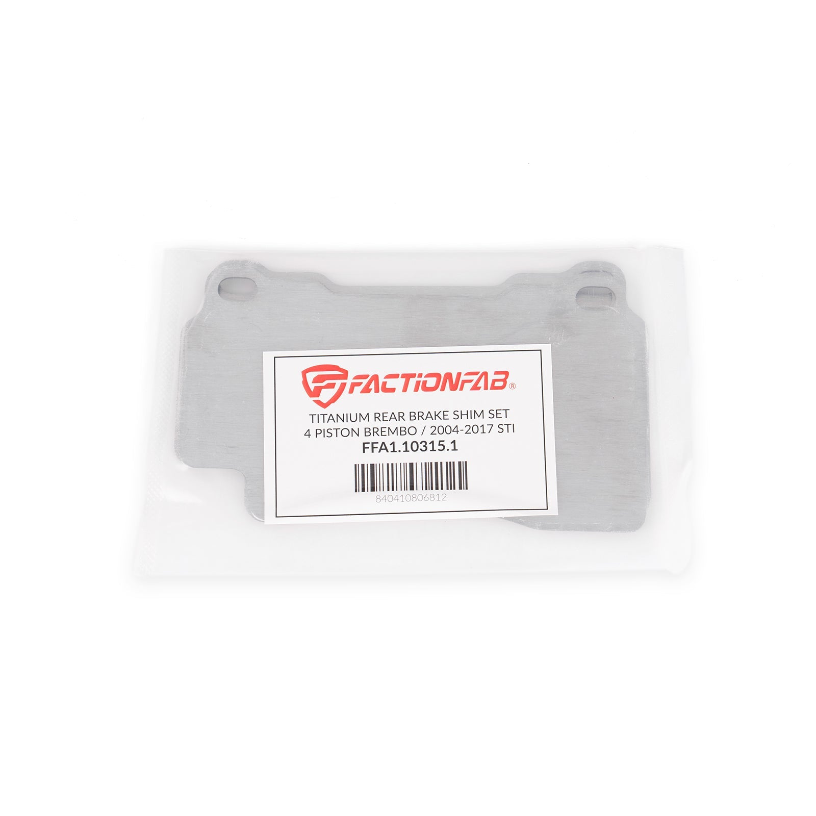 FactionFab Titanium Front Brake Shim Set 4 Piston Brembo / 2004-2017 STI - Graveyard Performance