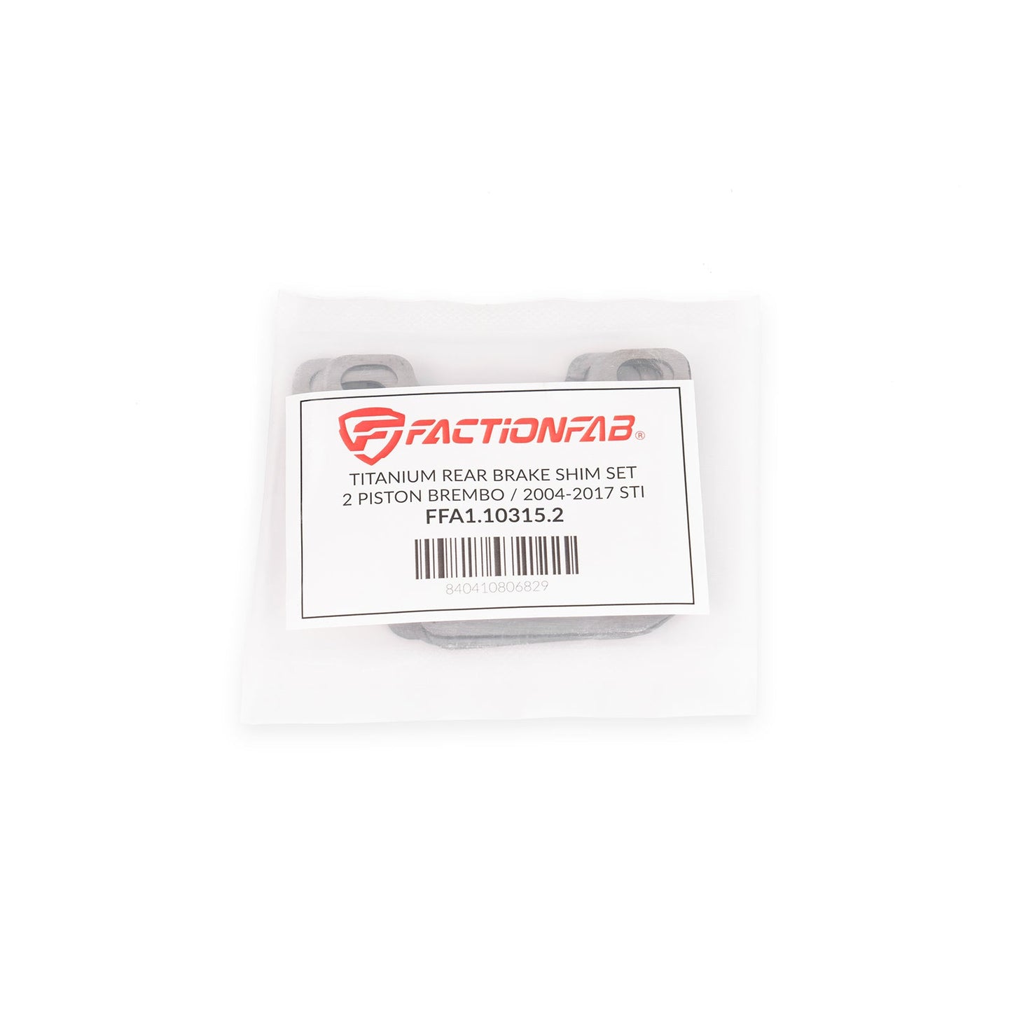 FactionFab Titanium Rear Brake Shim Set 2 Piston Brembo / 2004-2017 STI - Graveyard Performance