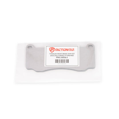FactionFab Titanium Front Brake Shim Set Subaru STI 2018-2021 Brembo - Graveyard Performance