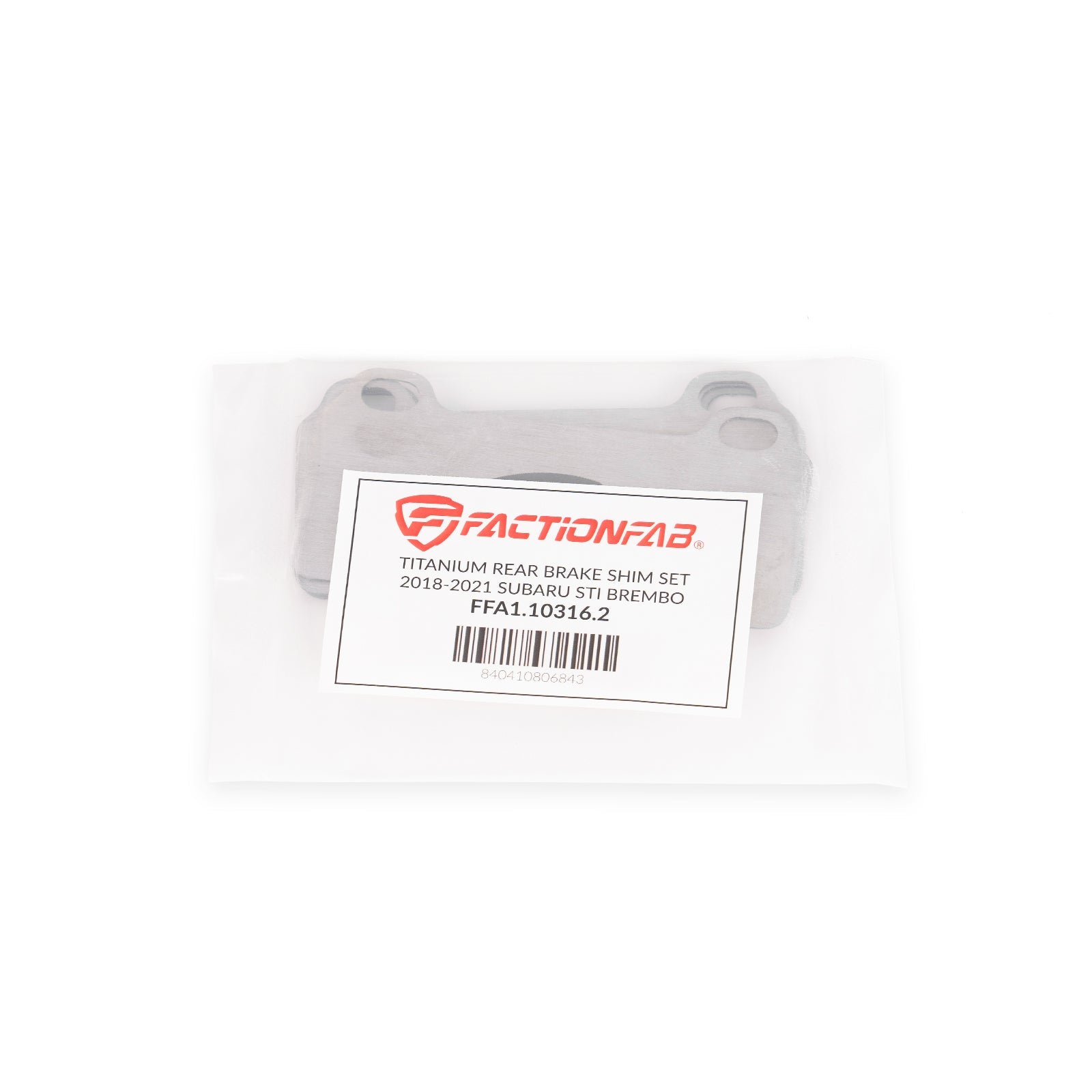 FactionFab Titanium Rear Brake Shim Set Subaru STI 2018-2021 Brembo - Graveyard Performance