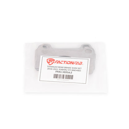 FactionFab Titanium Rear Brake Shim Set Subaru STI 2018-2021 Brembo - Graveyard Performance