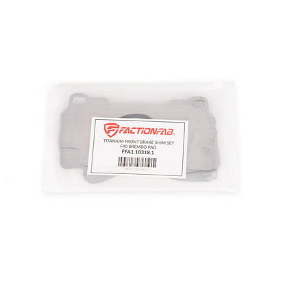 FactionFab Titanium Front Brake Shim F40 Brembo Pad - Graveyard Performance