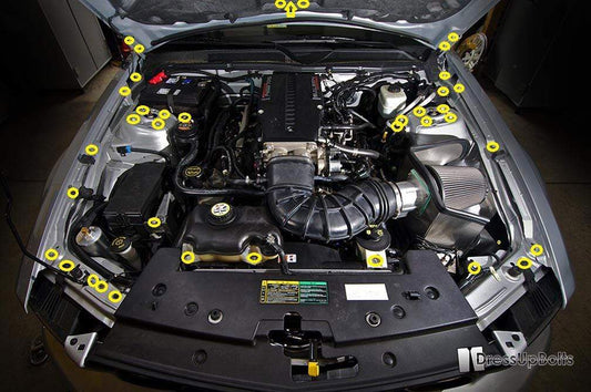 Stage 2 Titanium Hardware Engine Bay Kit - Ford Mustang (2005-2009) - Graveyard Performance